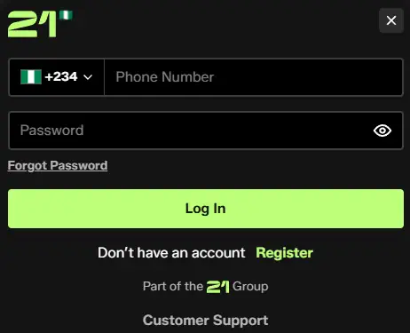 21 Bet Login
